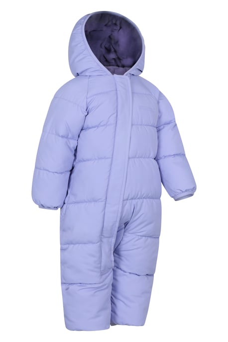 'Frosty' Kids Padded Snowsuit with Central Zip Cosy Winterwear Lilac - Image 2