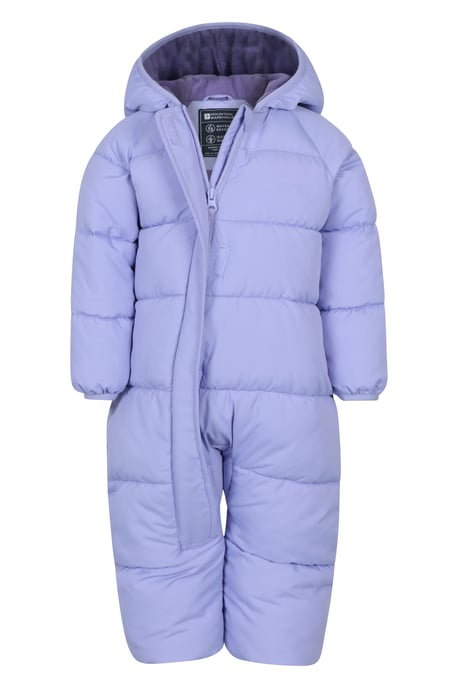 'Frosty' Kids Padded Snowsuit with Central Zip Cosy Winterwear Lilac - Image 5