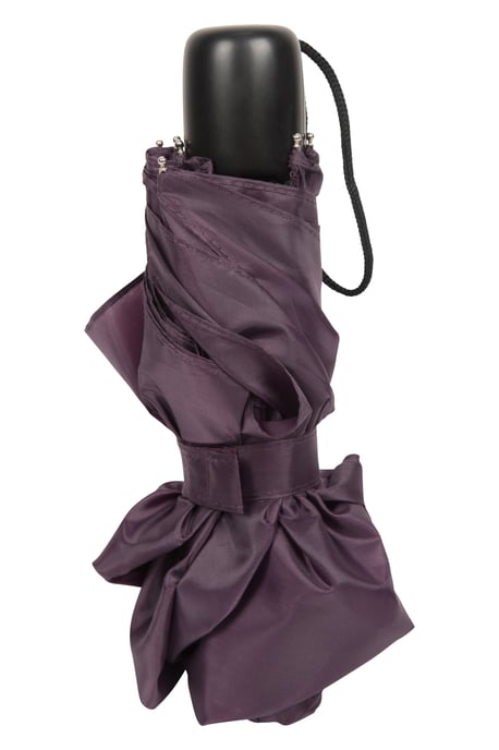 Unisex Mini Umbrella with Wrist Strap & Matching Storage Bag Rain Brolly Berry - Image 6