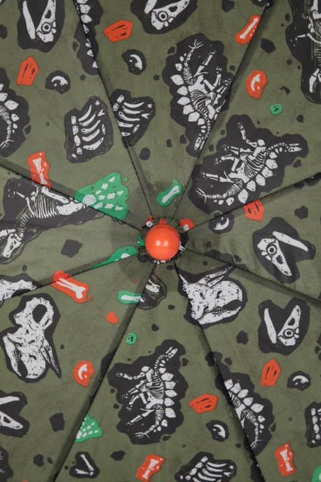Kids Printed Umbrella with Plastic Handle Polyester Durable Rain Brolly Dark Green - Image 3