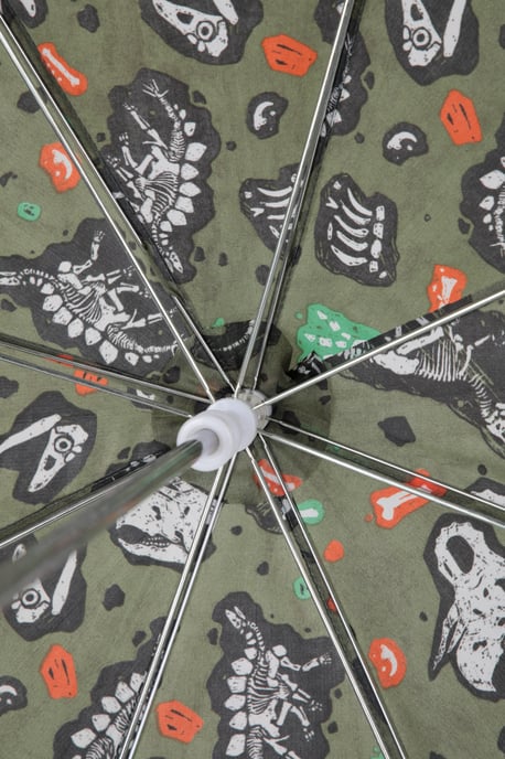 Kids Printed Umbrella with Plastic Handle Polyester Durable Rain Brolly Dark Green - Image 4
