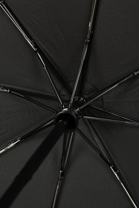 Unisex Windproof Umbrella with Stainless Steel Shaft Shock Resistant Rain Brolly Black - Image 4