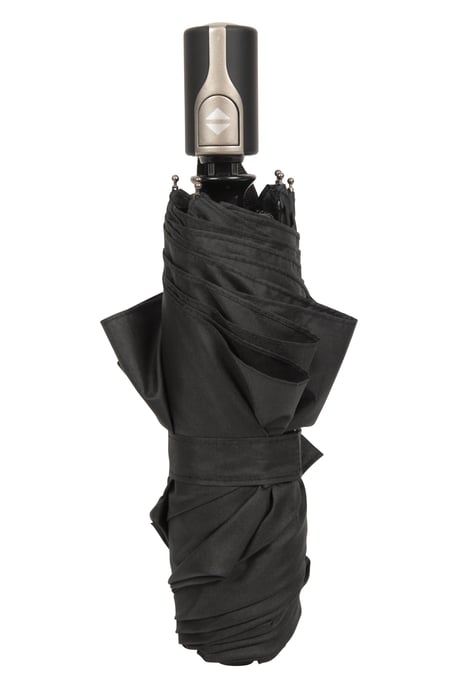 Unisex Windproof Umbrella with Stainless Steel Shaft Shock Resistant Rain Brolly Black - Image 6