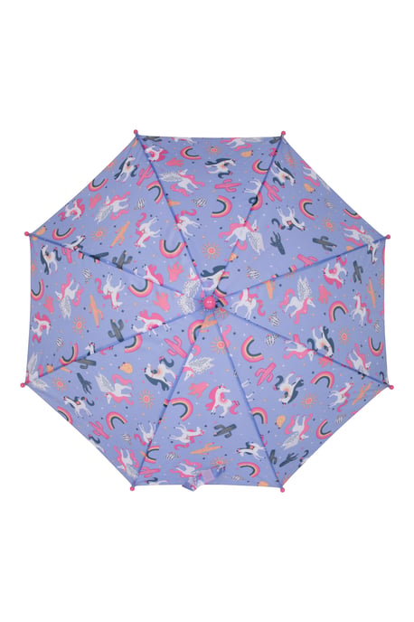 Kids Printed Umbrella with Plastic Handle Polyester Durable Rain Brolly Lilac - Image 2