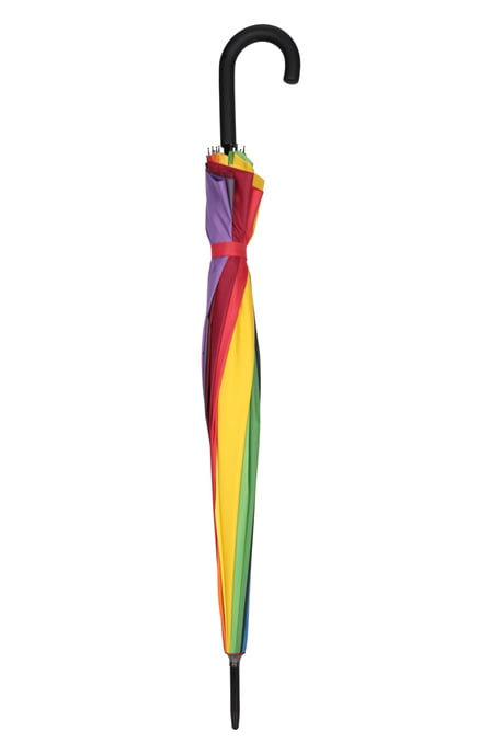 Unisex Large Rainbow Umbrella with Cushioned Handle Lightweight Rain Brolly Multicolour - Image 4