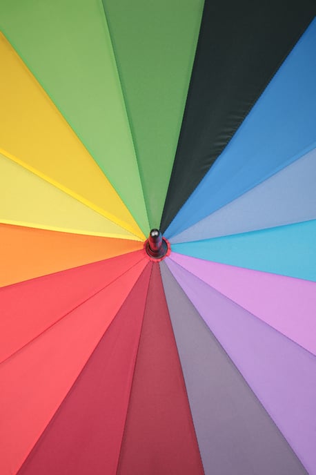Unisex Large Rainbow Umbrella with Cushioned Handle Lightweight Rain Brolly Multicolour - Image 5
