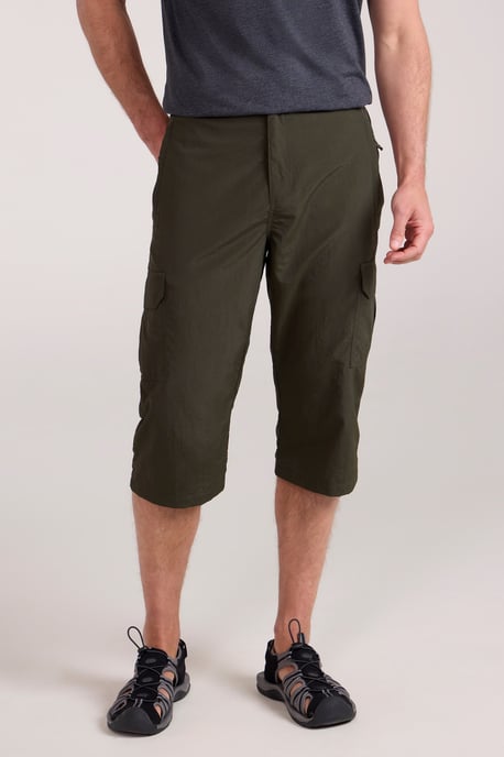 'Explore' Men's Long Shorts Quick Dry Walking Active Adventure Bottoms Khaki - Image 1