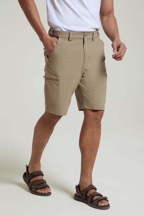 'Trek' Men's Shorts Quick Dry Stretchy Cargo Active Bottoms Beige - Image 2