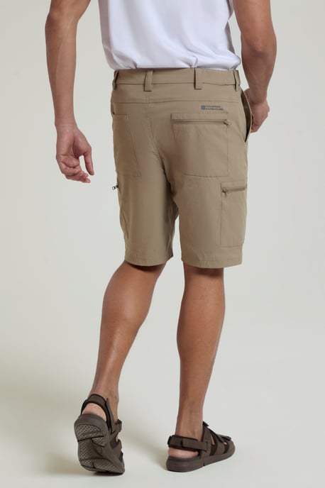 'Trek' Men's Shorts Quick Dry Stretchy Cargo Active Bottoms Beige - Image 3