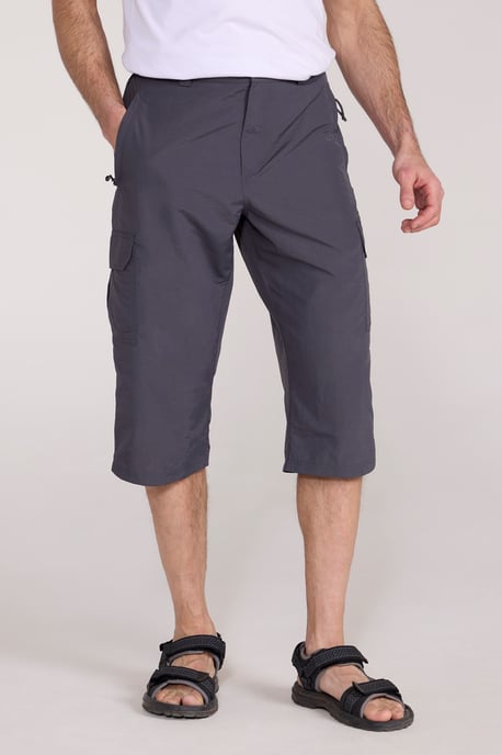 'Explore' Men's Long Shorts Quick Dry Walking Active Adventure Bottoms Grey - Image 1