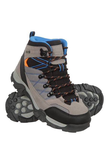 'Trail' Kids Waterproof Boots with High Traction Outsole Walking Hiking Shoes Grey - Image 1