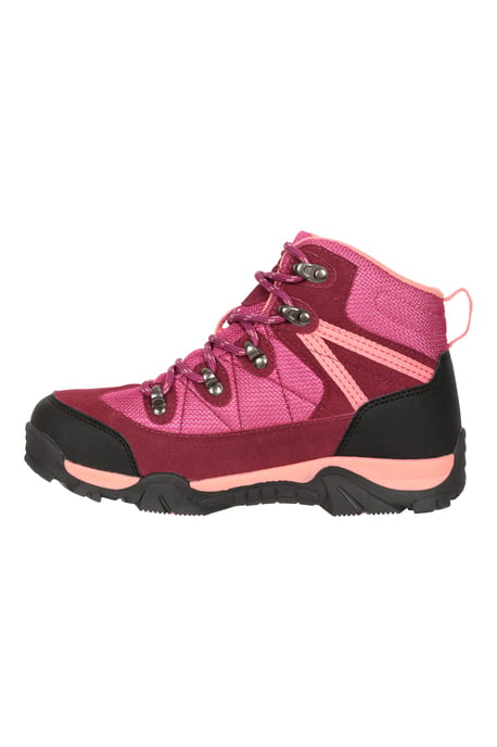 'Trail' Kids Waterproof Boots with High Traction Outsole Walking Hiking Shoes Berry - Image 4