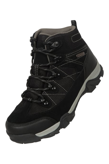 'Trail' Kids Waterproof Boots with High Traction Outsole Walking Hiking Shoes Black - Image 6