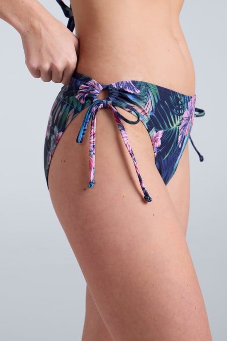'Iona' Women's Tie Side Bikini Bottoms Chlorine Resistant Summer Swimwear Dark Blue - Image 3