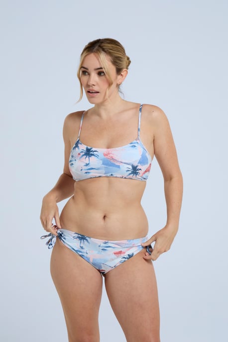 'Iona' Women's Tie Side Bikini Bottoms Chlorine Resistant Summer Swimwear Pale Blue - Image 2