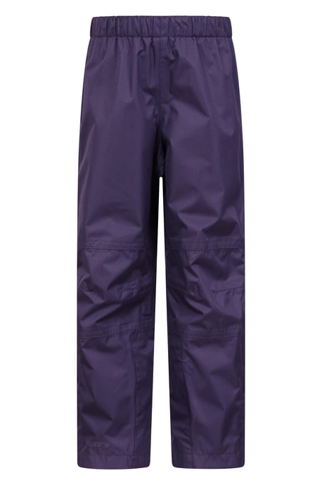 'Spray' Kids Waterproof Overtrousers with Taped Seams Breathable Pants Purple - Image 1