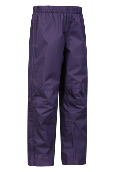 'Spray' Kids Waterproof Overtrousers with Taped Seams Breathable Pants Purple - Image 2