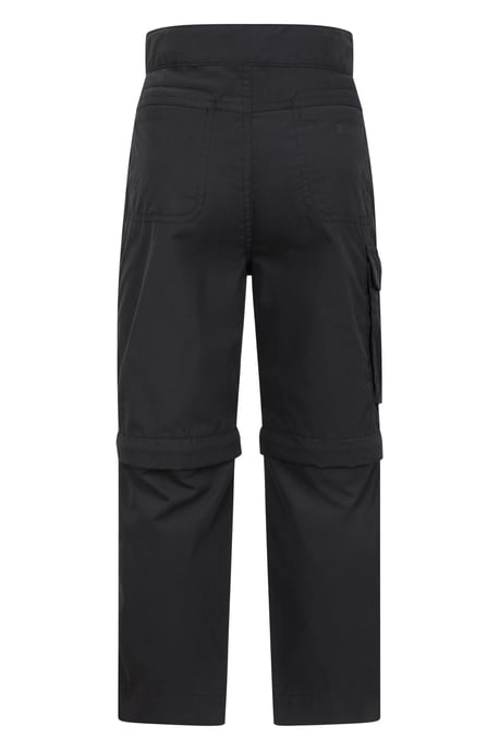 'Active' Kids Convertible Trousers Fade Resistant Outdoor Hiking Zip Off Pants Black - Image 6