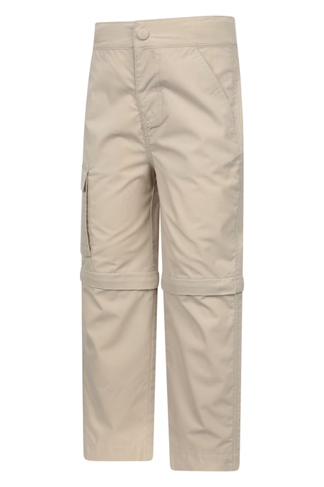 'Active' Kids Convertible Trousers Fade Resistant Outdoor Hiking Zip Off Pants Ecru - Image 4