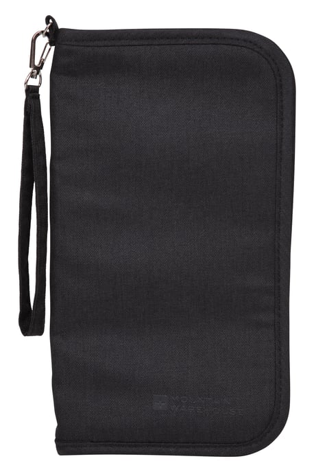 Travel Organiser Wallet Durable Lightweight Foldable Slimline Money Card Holder Black - Image 1