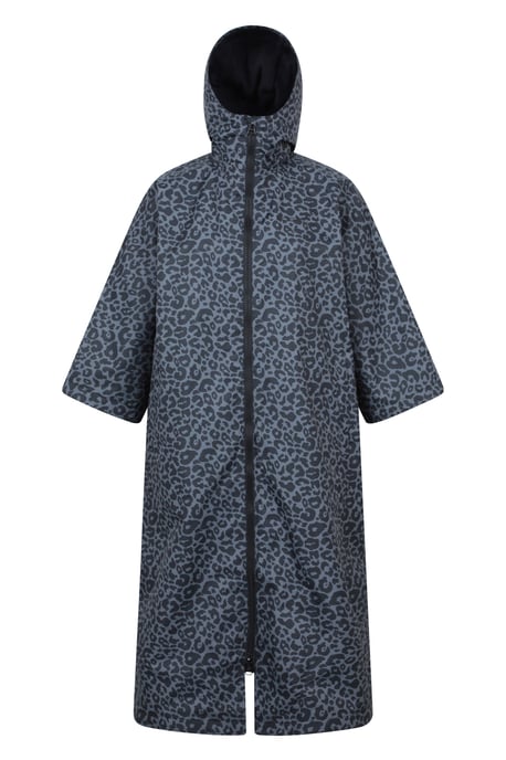 'Coastline' Women's Water Resistant Changing Robe Fleece Lined Hood Surf Poncho Multicolour - Image 6