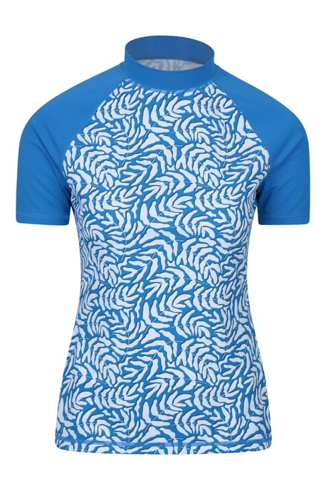 Women's Patterned Rash Vest Sun Protection Quick Dry Stretchy Swimwear Medium Blue - Image 2