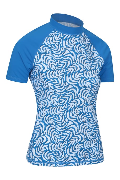 Women's Patterned Rash Vest Sun Protection Quick Dry Stretchy Swimwear Medium Blue - Image 3