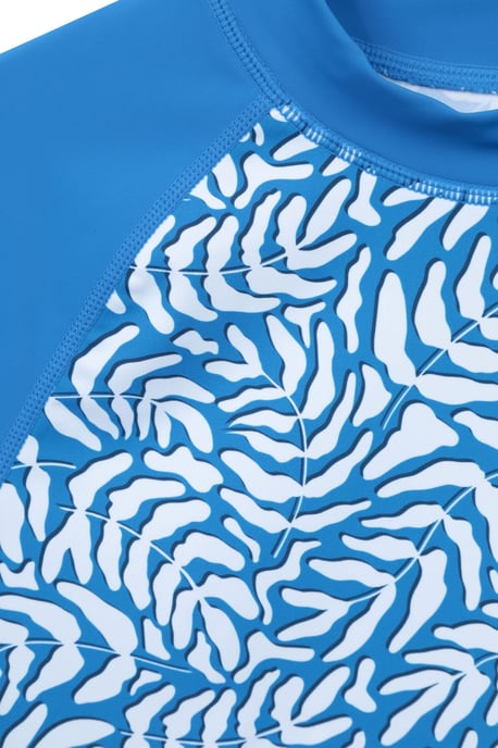 Women's Patterned Rash Vest Sun Protection Quick Dry Stretchy Swimwear Medium Blue - Image 6