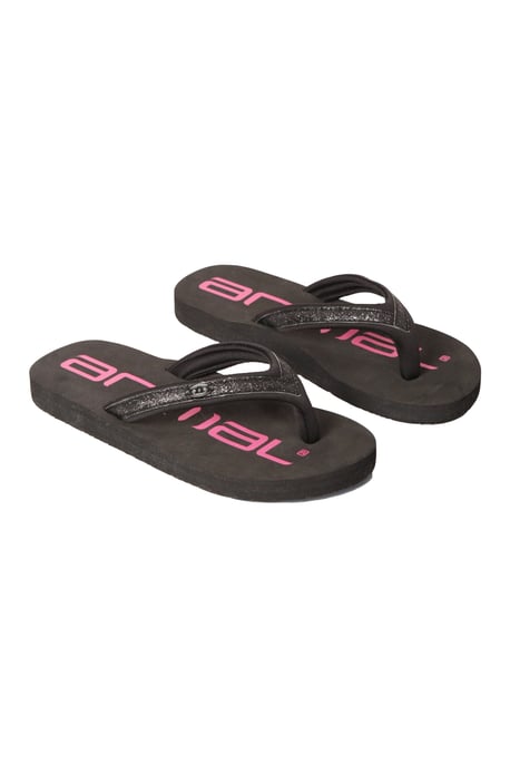 'Swish' Kids Flip Flops Slip On Lightweight Comfortable Walking Beach Slippers Black - Image 2