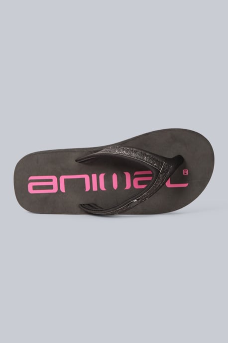 'Swish' Kids Flip Flops Slip On Lightweight Comfortable Walking Beach Slippers Black - Image 3