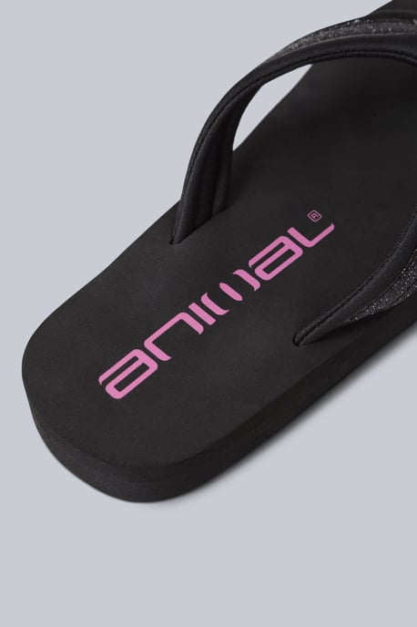 'Swish' Kids Flip Flops Slip On Lightweight Comfortable Walking Beach Slippers Charcoal - Image 5