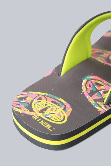 'Jekyl' Kids Flip Flops Slip On Lightweight Comfortable Walking Beach Slippers Lime Green - Image 5