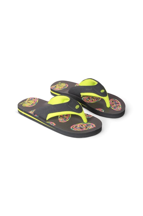 'Jekyl' Kids Flip Flops Slip On Lightweight Comfortable Walking Beach Slippers Lime Green - Image 6