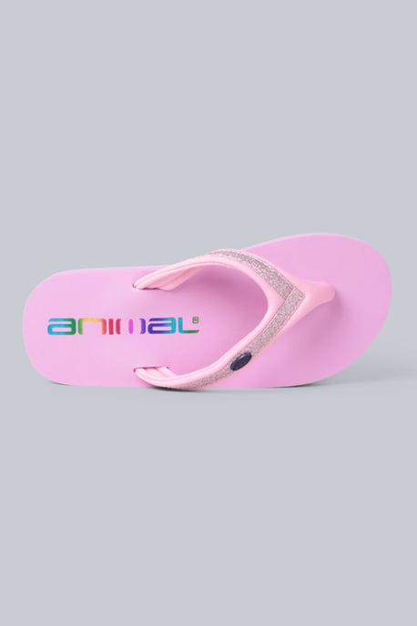 'Swish' Kids Flip Flops Slip On Lightweight Comfortable Walking Beach Slippers Pink - Image 2