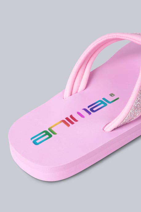 'Swish' Kids Flip Flops Slip On Lightweight Comfortable Walking Beach Slippers Pink - Image 4
