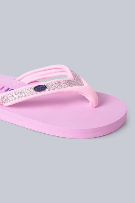 'Swish' Kids Flip Flops Slip On Lightweight Comfortable Walking Beach Slippers Pink - Image 5