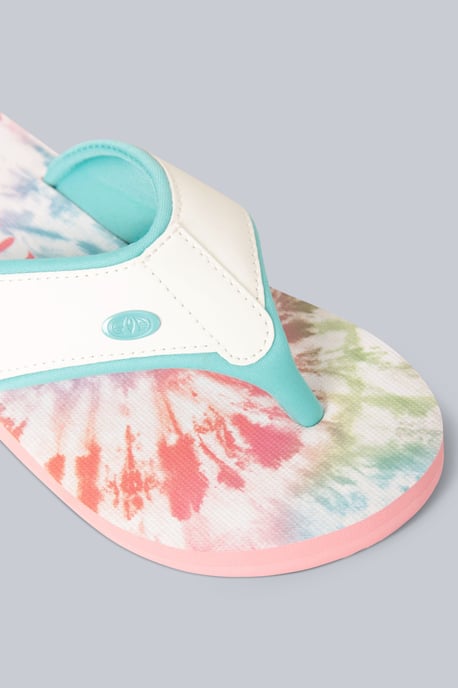 'Swish' Kids Flip Flops Slip On Lightweight Comfortable Walking Beach Slippers White - Image 4