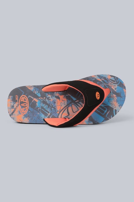 'Jekyl' Kids Flip Flops Slip On Lightweight Comfortable Walking Beach Slippers Orange - Image 2