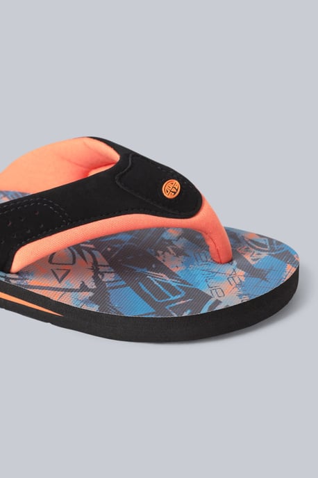 'Jekyl' Kids Flip Flops Slip On Lightweight Comfortable Walking Beach Slippers Orange - Image 4