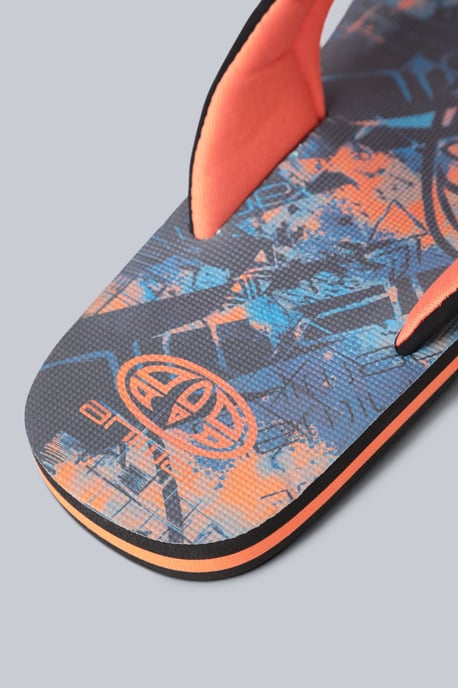 'Jekyl' Kids Flip Flops Slip On Lightweight Comfortable Walking Beach Slippers Orange - Image 5