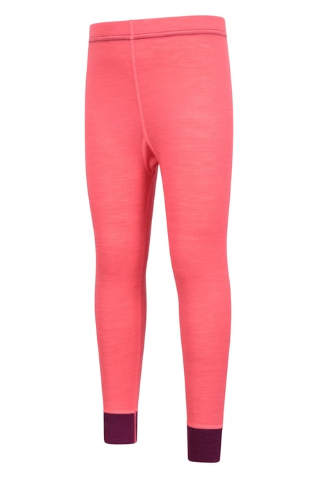 'Merino II' Kids Thermal Base Layer Trousers Breathable Winter Pants Pink - Image 4