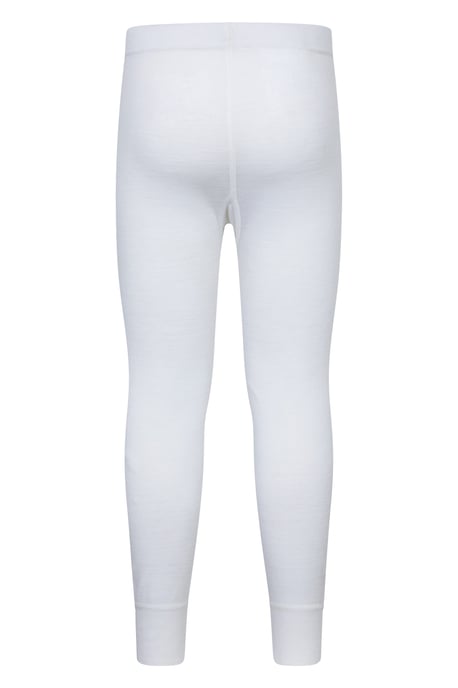 'Merino II' Kids Thermal Base Layer Trousers Breathable Winter Pants White - Image 3