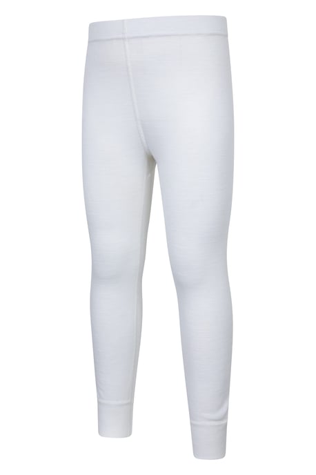 'Merino II' Kids Thermal Base Layer Trousers Breathable Winter Pants White - Image 4