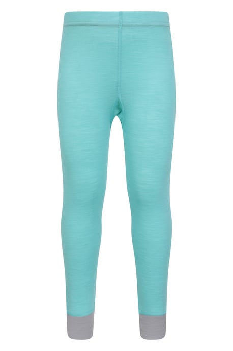 'Merino II' Kids Thermal Base Layer Trousers Breathable Winter Pants Mint - Image 1