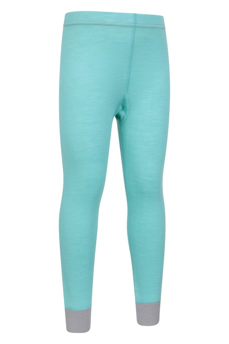 'Merino II' Kids Thermal Base Layer Trousers Breathable Winter Pants Mint - Image 2