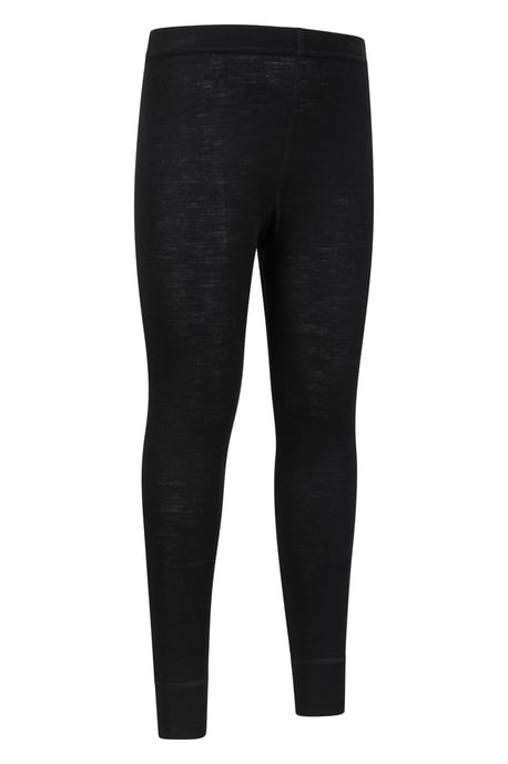 'Merino II' Kids Thermal Base Layer Trousers Breathable Winter Pants Black - Image 2