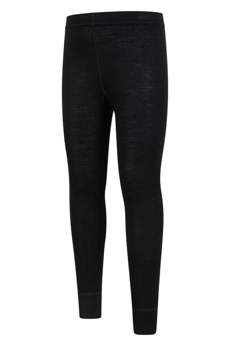'Merino II' Kids Thermal Base Layer Trousers Breathable Winter Pants Black - Image 4