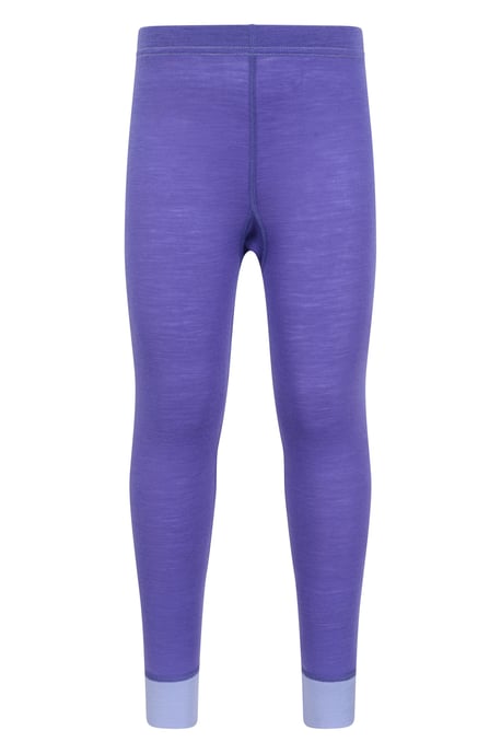 'Merino II' Kids Thermal Base Layer Trousers Breathable Winter Pants Purple - Image 1