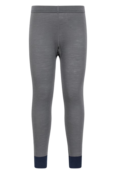 'Merino II' Kids Thermal Base Layer Trousers Breathable Winter Pants Grey - Image 1