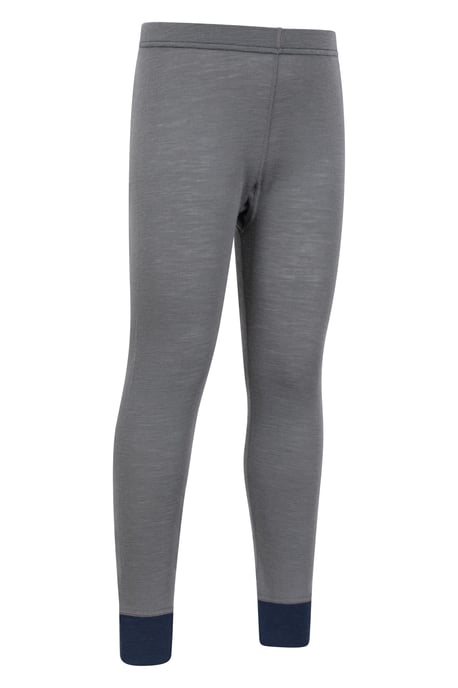 'Merino II' Kids Thermal Base Layer Trousers Breathable Winter Pants Grey - Image 2